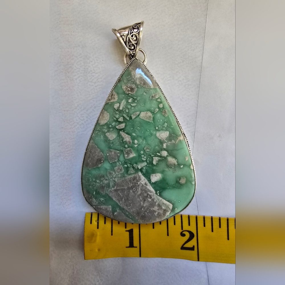 Vintage Native Turquoise Silver pendant - Picture 6 of 7